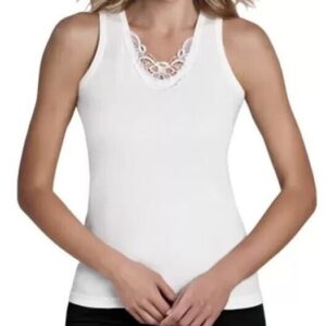 8 pack damen unterhemden spitze weiß xxl achselhemd damentop %100 baumwolle k 9